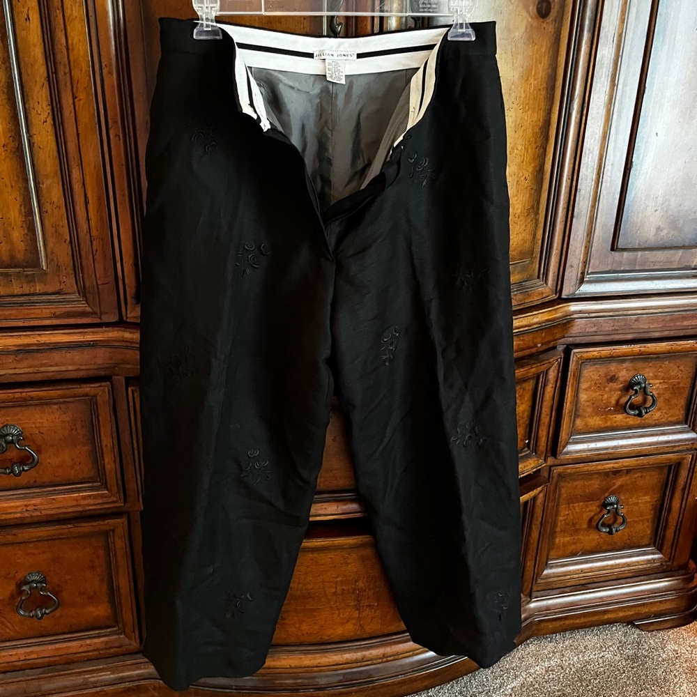 Black Fully Lined Linen Jillian Jones Dress Pants